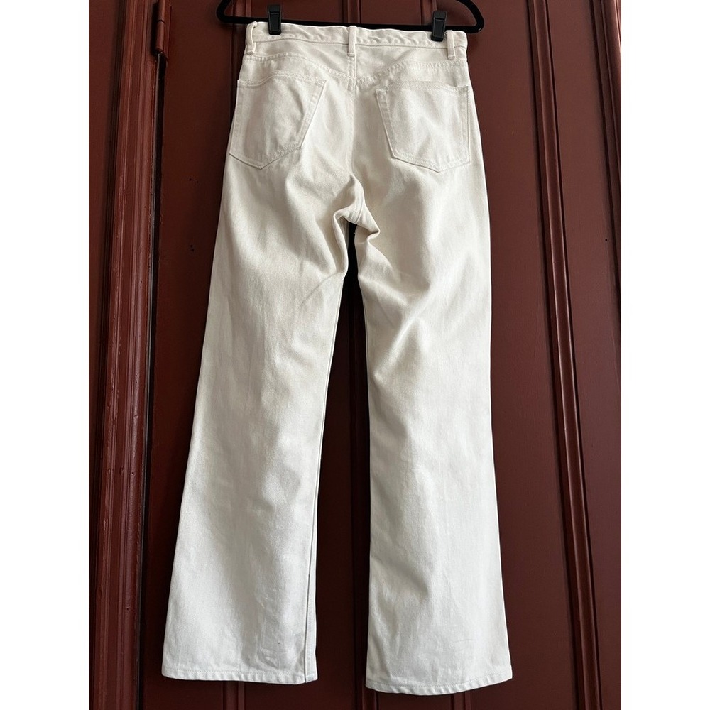 AURALEE Off White High Waist Straight Leg Denim Jeans Women Size 28.5 x 27 - Picture 9 of 13